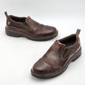 Ariat Women's Traverse Work Loafers Leather Slip On Shoes Brown Size 9.5